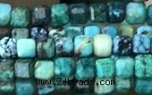 CUBE09 15 inches 2.5mm faceted cube turquoise gemstone beads