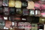 CUBE102 15 inches 2mm faceted cube tourmaline gemstone beads