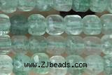 CUBE16 15 inches 3mm faceted cube green strawberry quartz gemstone beads
