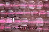 CUBE18 15 inches 3mm faceted cube strawberry quartz gemstone beads