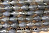 AGAT263 15 inches 10*14mm faceted teardrop grey agate beads