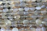 AGAT275 15 inches 8*10mm faceted oval grey agate beads