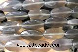 AGAT276 15 inches 15*30mm faceted oval grey agate beads