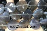 AGAT279 15 inches 25mm faceted coin grey agate beads