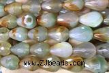 AGAT290 15 inches 13*18mm faceted teardrop rainbow agate beads