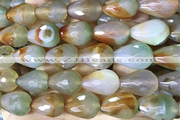 AGAT290 15 inches 13*18mm faceted teardrop rainbow agate beads