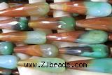 AGAT294 15 inches 12*50mm faceted teardrop rainbow agate beads