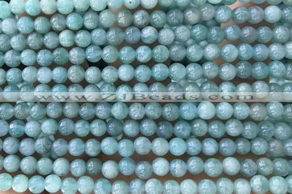 AMAZ05 15 inches 4mm round natural amazonite beads