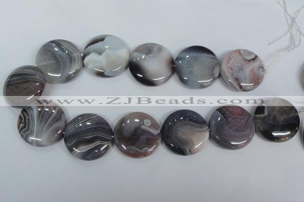 CAA108 15.5 inches 35mm coin botswana agate gemstone beads