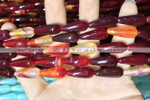 CAA2055 15.5 inches 8*20mm teardrop agate beads wholesale