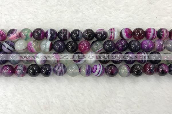 CAA2323 15.5 inches 10mm round banded agate gemstone beads