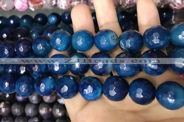 CAA3451 15 inches 16mm faceted round agate beads wholesale