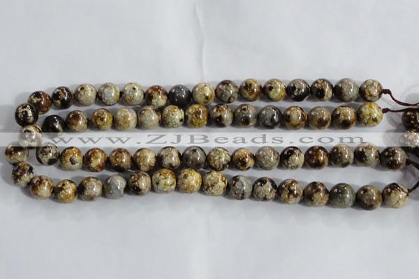 CAA392 15.5 inches 6mm round fire crackle agate beads wholesale