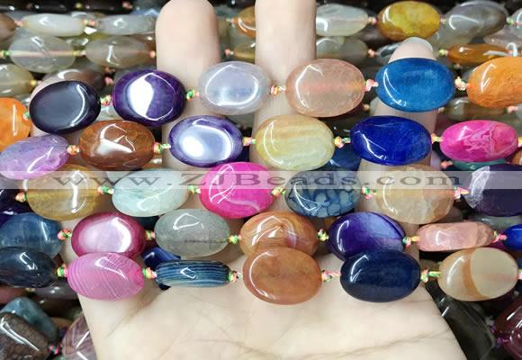 CAA4473 15.5 inches 13*18mm oval dragon veins agate beads