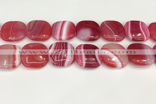 CAA4776 15.5 inches 25*25mm square banded agate beads wholesale