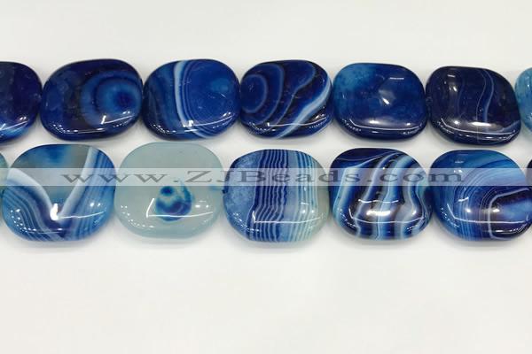 CAA4786 15.5 inches 30*30mm square banded agate beads wholesale