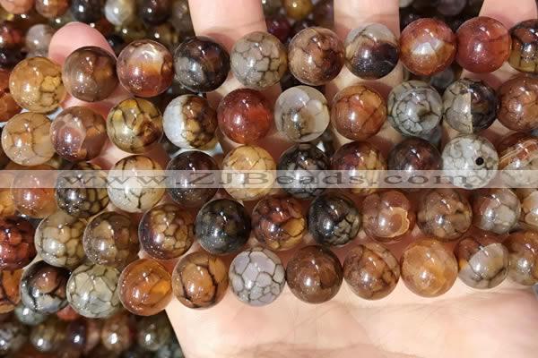 CAA5050 15.5 inches 12mm round dragon veins agate beads wholesale