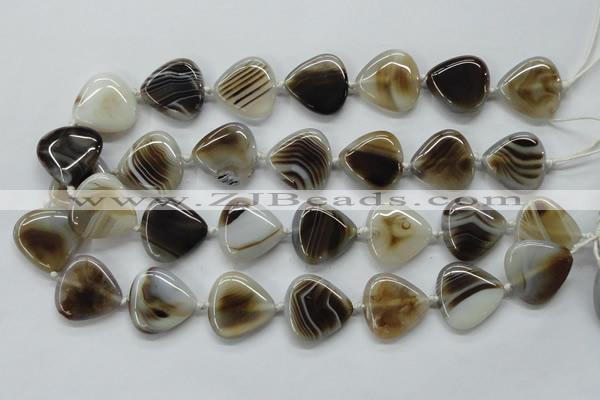 CAA527 15.5 inches 25*25mm triangle madagascar agate beads