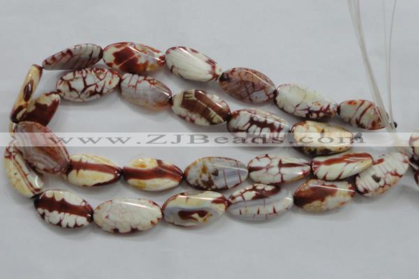 CAA838 15.5 inches 16*28mm twisted oval fire crackle agate beads