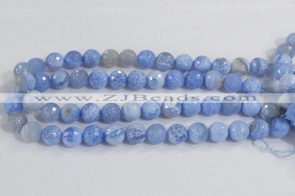 CAB651 15.5 inches 14mm faceted round fire crackle agate beads