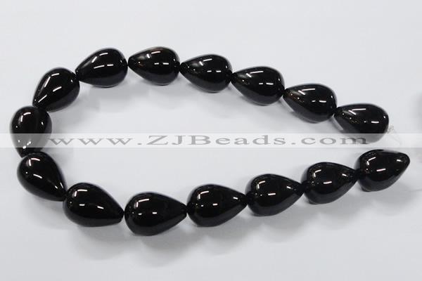 CAB742 15.5 inches 18*24mm teardrop black agate gemstone beads