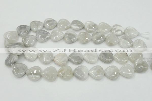 CAB919 15.5 inches 20*20mm heart natural crazy agate beads wholesale