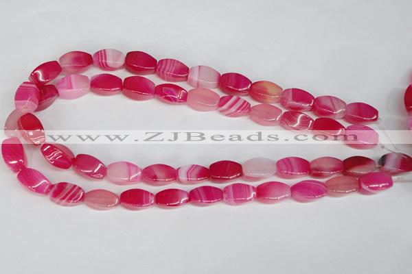 CAG1193 15.5 inches 8*16mm tetrahedron line agate gemstone beads