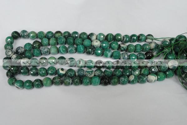 CAG1527 15.5 inches 10mm faceted round fire crackle agate beads