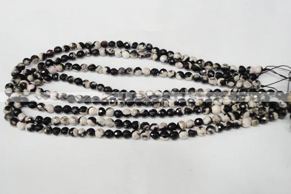 CAG2241 15.5 inches 6mm faceted round fire crackle agate beads