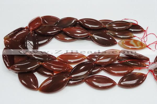 CAG228 15.5 inches 20*40mm marquise red agate gemstone beads