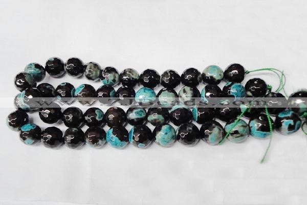 CAG2286 15.5 inches 16mm faceted round fire crackle agate beads