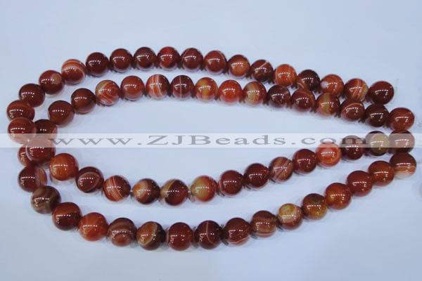 CAG2323 15.5 inches 10mmround red line agate beads wholesale