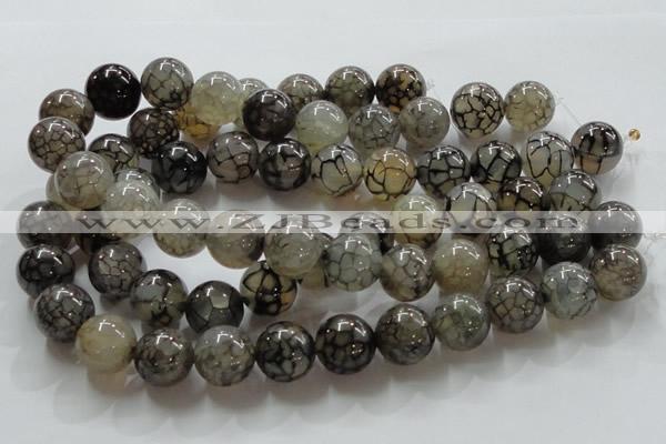 CAG239 15.5 inches round 18mm dragon veins agate gemstone beads