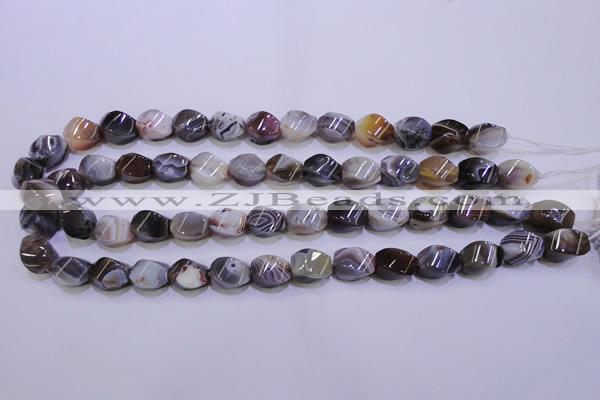 CAG2768 15.5 inches 10*14mm twisted rice botswana agate beads wholesale