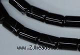 CAG2975 15.5 inches 8*14mm tube black line agate beads