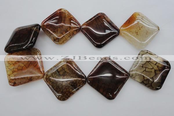 CAG4050 15.5 inches 40*40mm diamond dragon veins agate beads