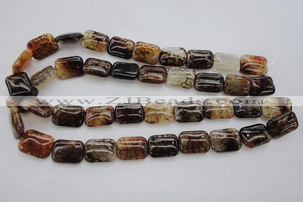 CAG4055 15.5 inches 15*20mm rectangle dragon veins agate beads