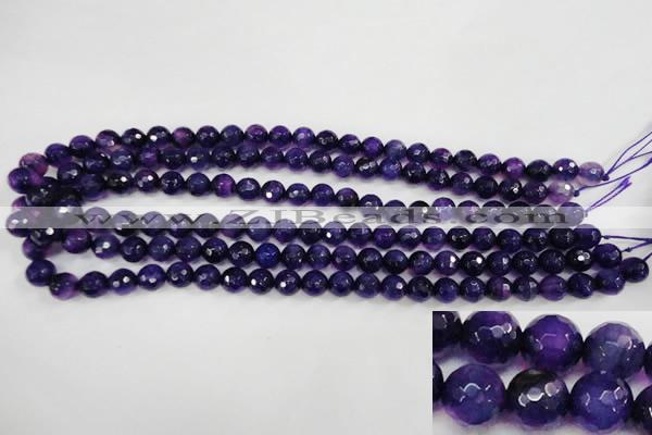 CAG4495 15.5 inches 8mm faceted round fire crackle agate beads