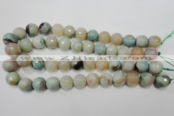 CAG4579 15.5 inches 16mm faceted round fire crackle agate beads