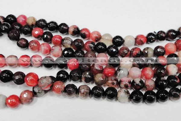 CAG4652 15.5 inches 8mm faceted round fire crackle agate beads