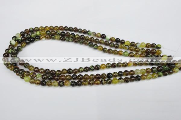 CAG4831 15 inches 6mm round dragon veins agate beads wholesale