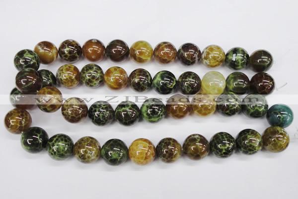 CAG4836 15 inches 16mm round dragon veins agate beads wholesale