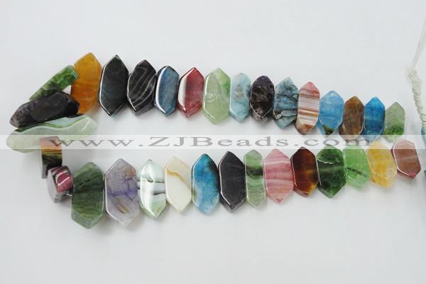 CAG5450 15.5 inches 10*20mm - 12*48mm freeform agate gemstone beads