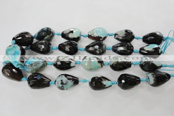 CAG5752 15 inches 18*25mm faceted teardrop fire crackle agate beads