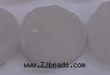 CAG5983 15.5 inches 30mm coin white agate gemstone beads