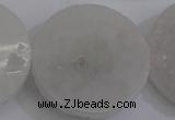 CAG5984 15.5 inches 35mm coin white agate gemstone beads