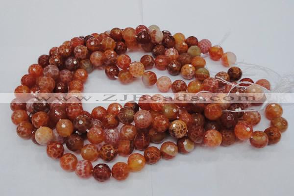 CAG622 15.5 inches 12mm faceted round natural fire agate beads