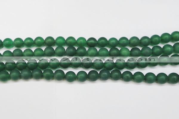 CAG6570 15.5 inches 10mm round matte green agate beads wholesale