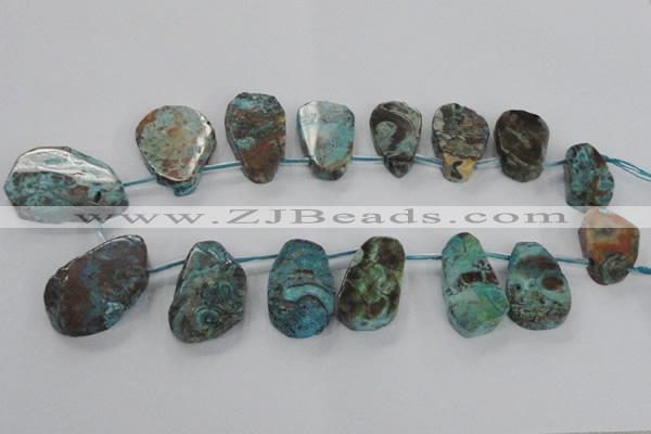 CAG7069 Top drilled 20*30mm - 30*45mm freeform ocean agate beads