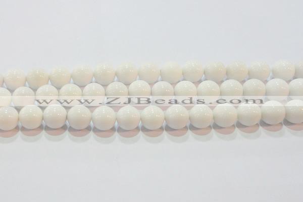 CAG7182 15.5 inches 14mm round white agate gemstone beads